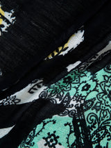 <リネンミックスストールタッセル付き120>フラワードローバンダナ