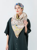 LINEN MIX STOLE 120 / BALLOON SKY