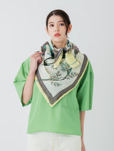 <リネンミックスストール120>フレームフラワー