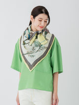 <リネンミックスストール120>フレームフラワー