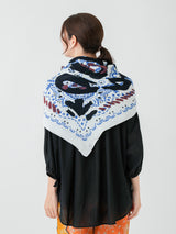 LINEN MIX STOLE 120 / RANDOM PAISLEY BANDANNA