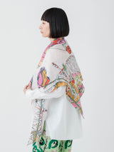 LINEN MIX STOLE 120 / BALLOON SKY