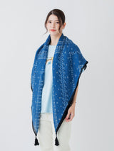 <リネンミックスストールタッセル付き120>ボーダーバンダナ