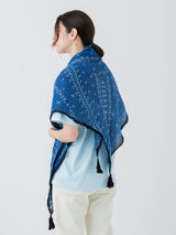 <リネンミックスストールタッセル付き120>ボーダーバンダナ