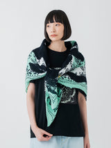 <リネンミックスストール120>フラワードローバンダナ