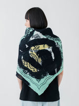 <リネンミックスストール120>フラワードローバンダナ