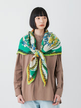 <リネンミックスストール120>コラージュサークルフラワー