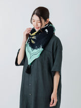 <リネンミックスストールタッセル付き120>フラワードローバンダナ