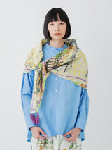 LINEN MIX STOLE WITH TASSEL 120 / RESORT MAP