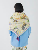 LINEN MIX STOLE WITH TASSEL 120 / RESORT MAP