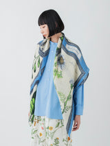 <リネンミックスストール120>フレームフラワー