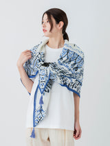 <リネンミックスストールタッセル付き120>ドローバンダナ