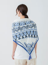 <リネンミックスストールタッセル付き120>ドローバンダナ