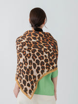 <リネンミックスストール120>レオパードベグ