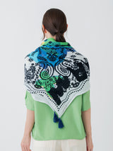 <リネンミックスストールタッセル付き120>バタフライドローバンダナ