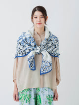 <リネンミックスストール120>ドローバンダナ