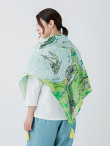 LINEN MIX STOLE WITH TASSEL 120 / RESORT MAP