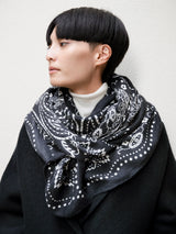 <ウールシルクストールヘリンボーン織120>カレイドバンダナ