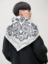 <ウールシルクストールヘリンボーン織120>カレイドバンダナ