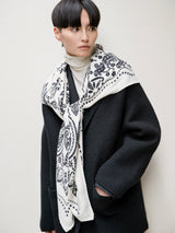 <ウールシルクストールヘリンボーン織120>カレイドバンダナ