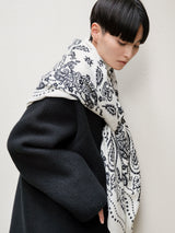 <ウールシルクストールヘリンボーン織120>カレイドバンダナ