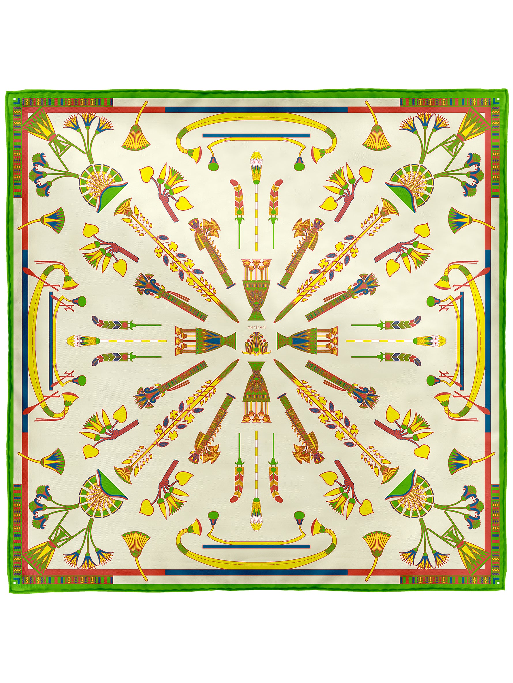 エジプト風デザインのシルクスカーフ エジプト風デザインのシルクスカーフ