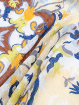 <リネンミックスストール120>コラージュオーナメントフラワー