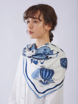 SILK SCARF 65 / JACQUARD WOVEN BALLOON BALLOON BALLOON