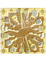 <シルクスカーフ88>コラージュウィッカーボトル