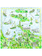 <シルクスカーフ65> リゾートマップ