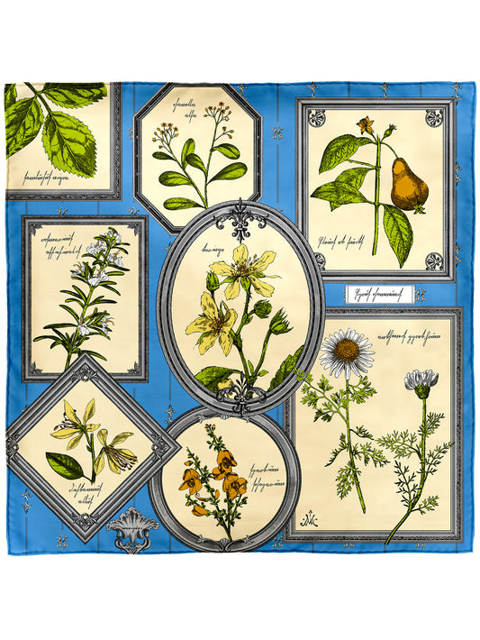 <シルクスカーフ88> フレームフラワー