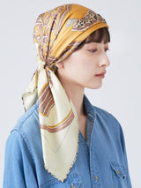 SILK SCARF 88 / TASSEL LEOPARD