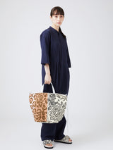 <バケツトートバッグM>レオパードカレイドバンダナ