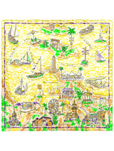 <シルクスカーフ65> リゾートマップ