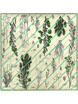 <Silk Scarf 65> Collage Botanical Flower