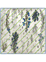 <Silk Scarf 65> Collage Botanical Flower