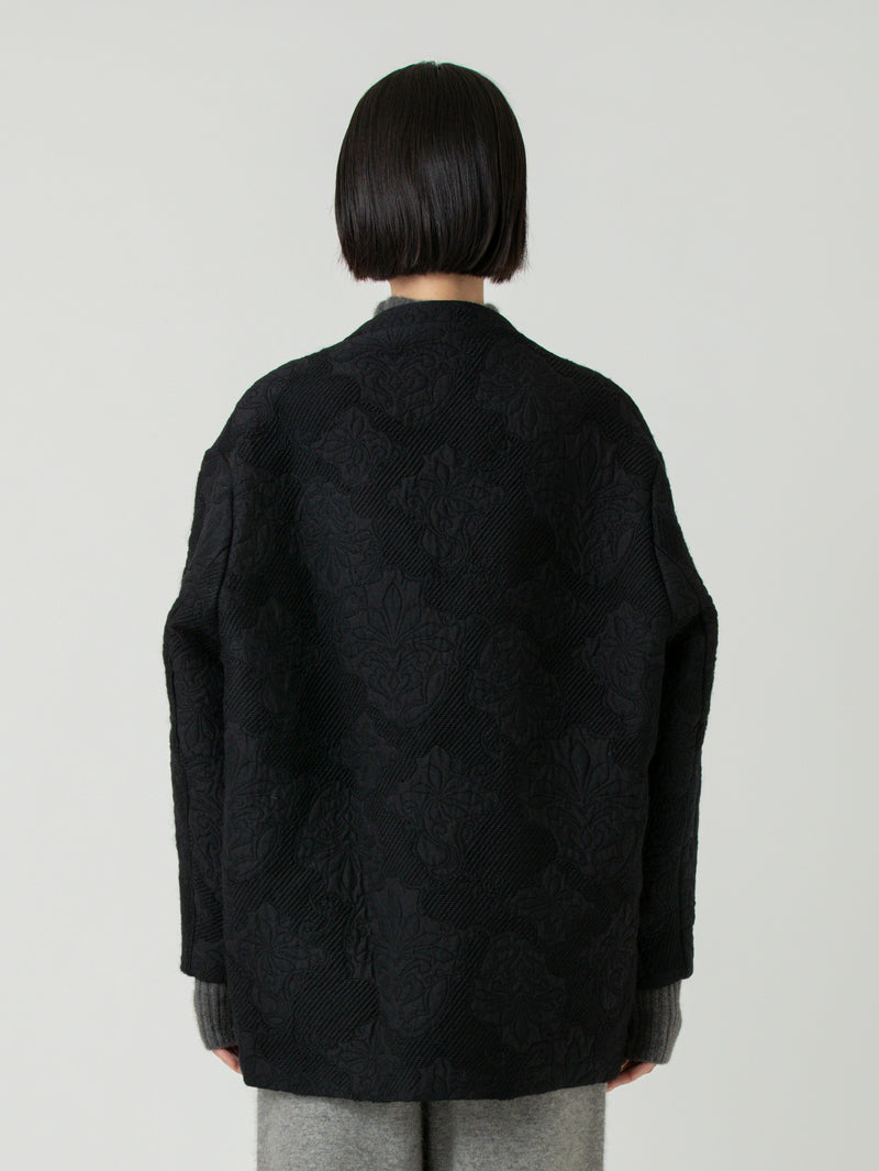 JACQUARD COAT / BLACK