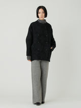 JACQUARD COAT / BLACK