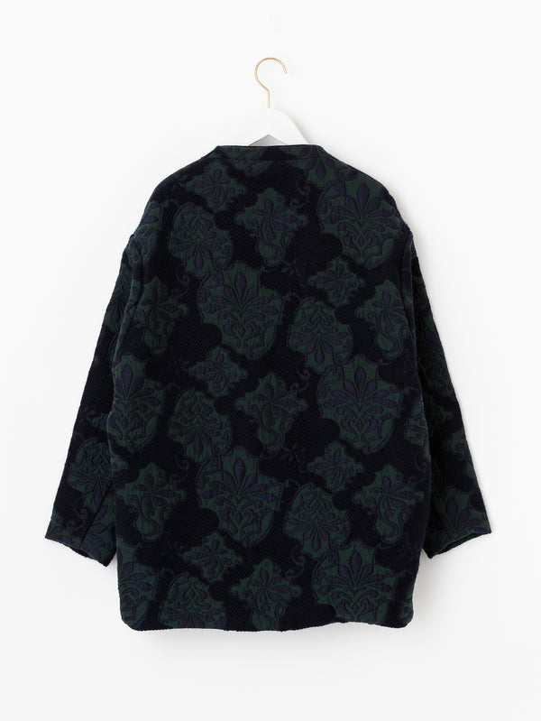 JACQUARD COAT / NAVY