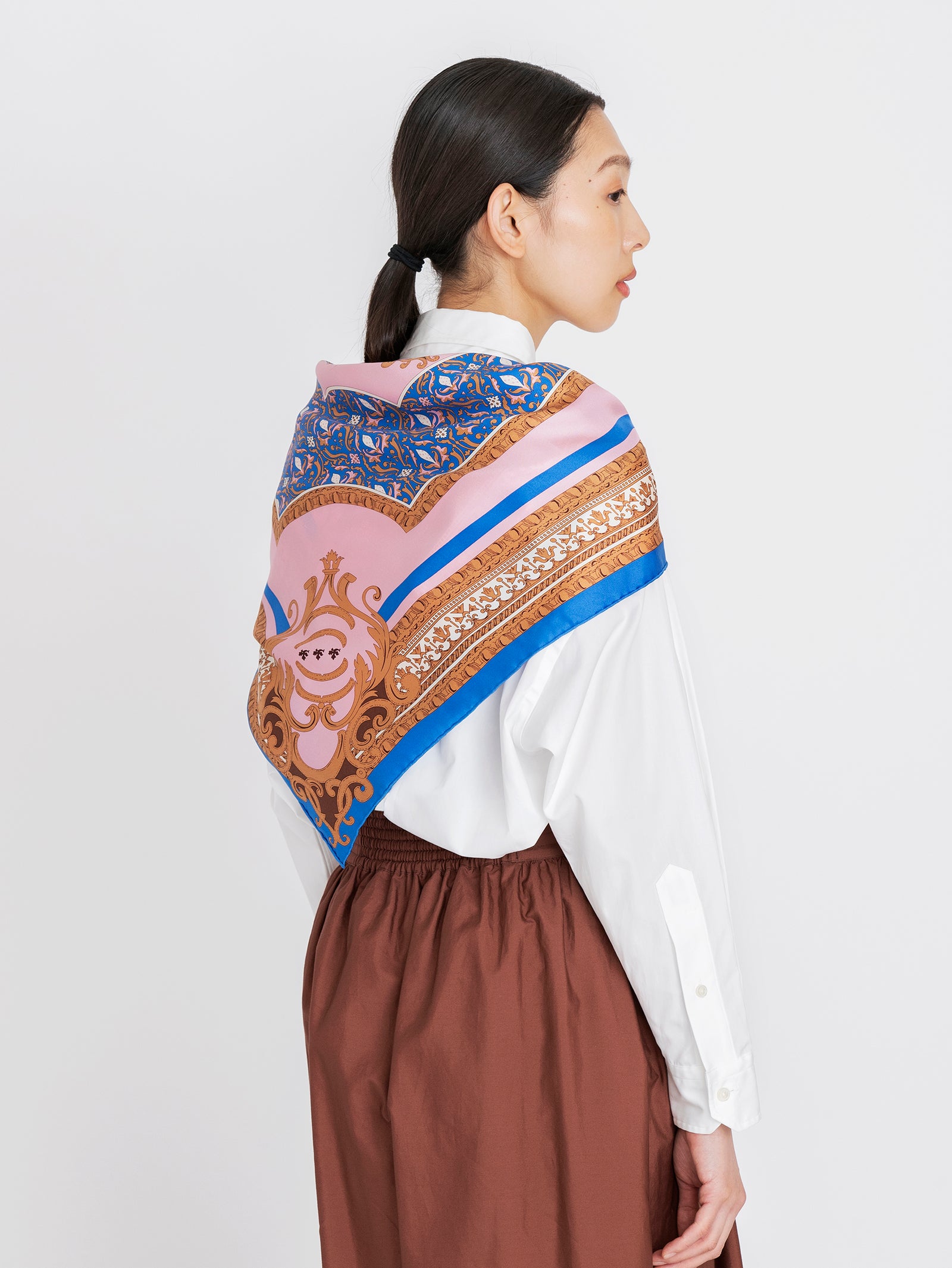 【美品】マニプリシルクスカーフmanipuri88cm manipuri マニプリ スカーフ 65cm シルク プリント : バッグと