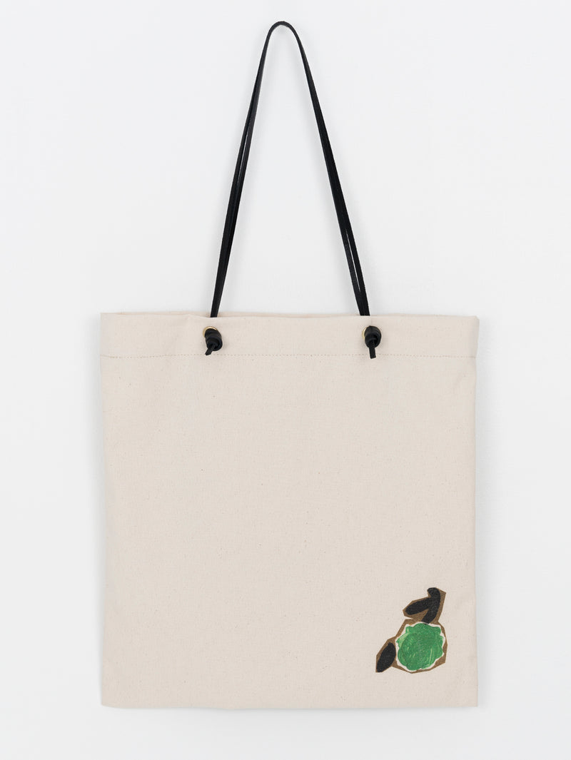 CANVAS PRINT TOTE BAG / GREEN FLOWER