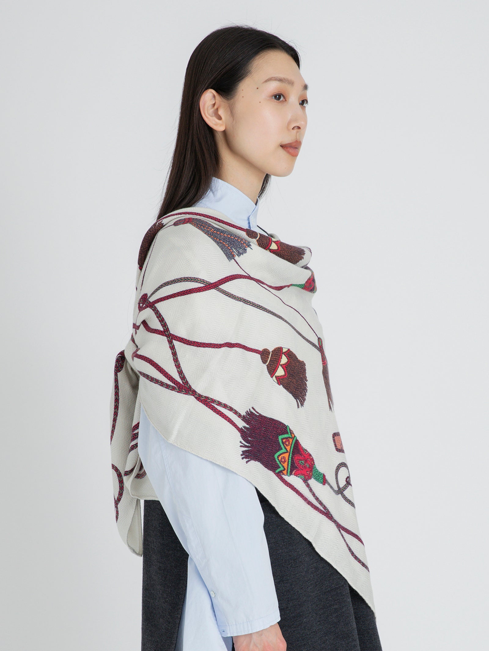 ウールシルクストールヘリンボーン織120＞ブレードタッセル – manipuri