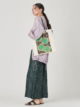 CANVAS PRINT TOTE BAG / GREEN FLOWER