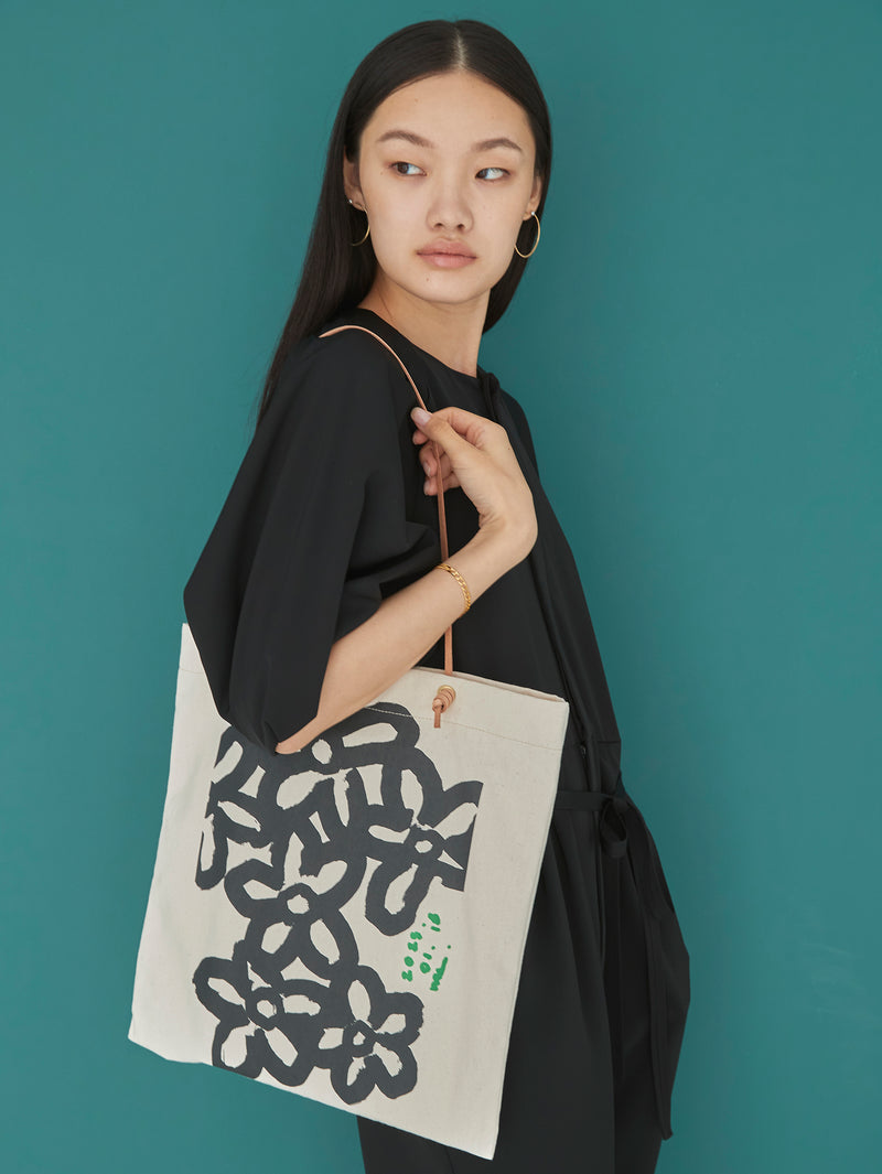 CANVAS PRINT TOTE BAG / FLOWER LINE