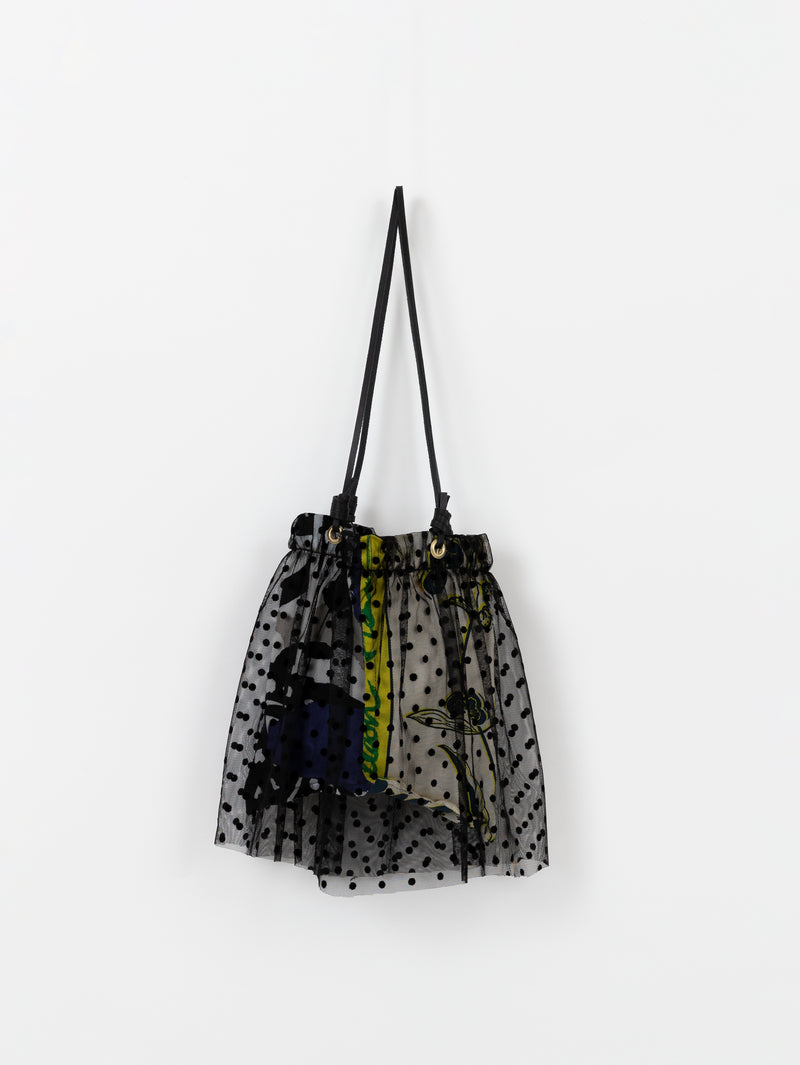 PRINT TOTE BAG WITH TULLE S / FLORA