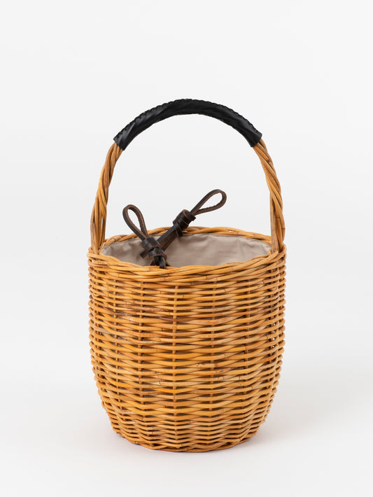 BASKET BAG / LEATHER HANDLE