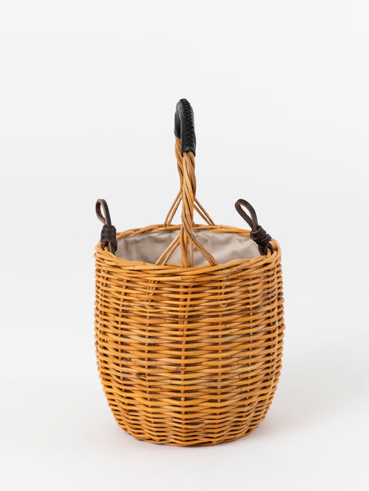 BASKET BAG / LEATHER HANDLE