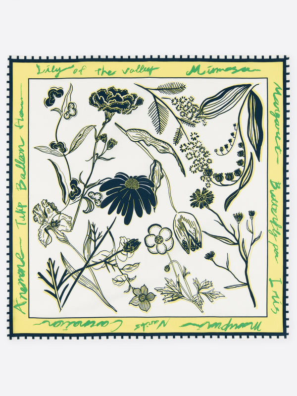 ＜コットンスカーフ65＞フローラ