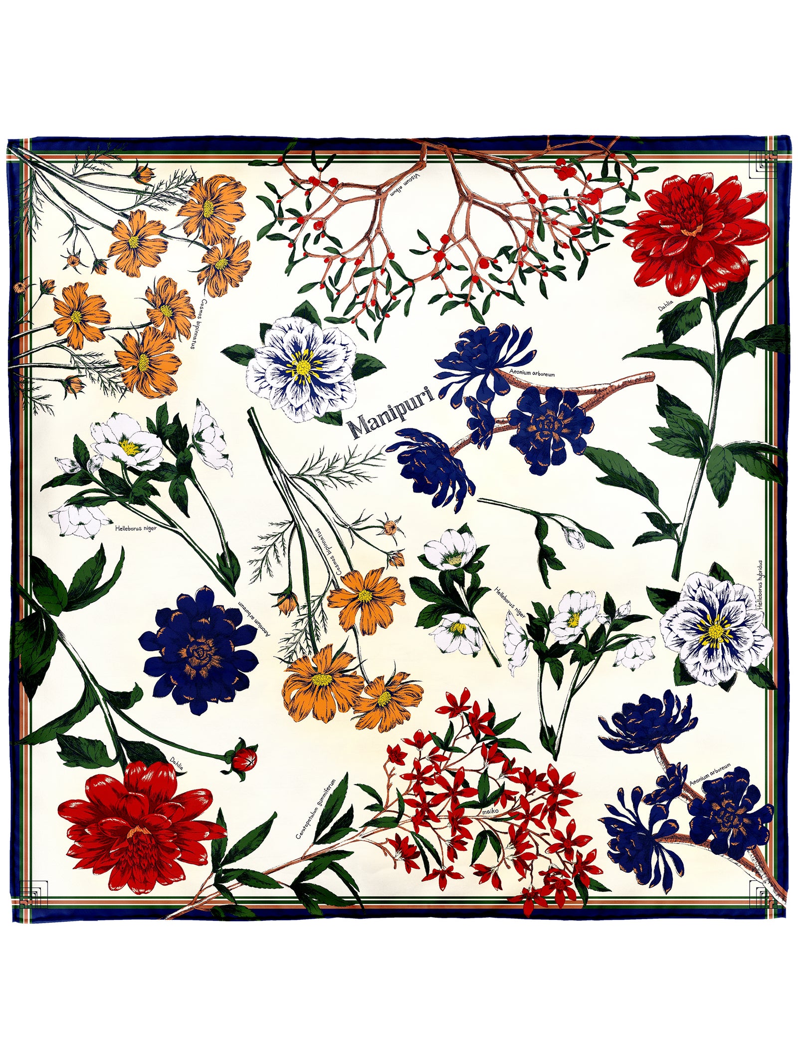 SILK SCARF 88 / AUTUMN GARDEN – manipuri