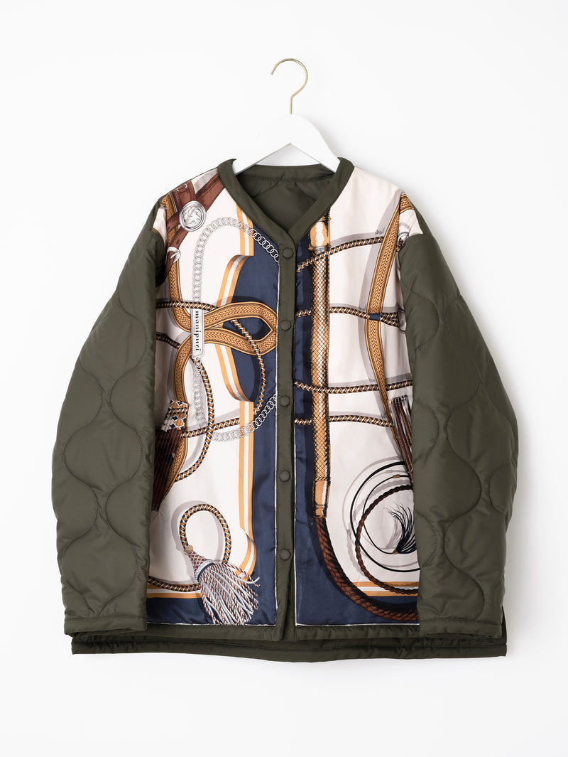 &lt;Quilted W Cocoon Coat&gt; Abstract